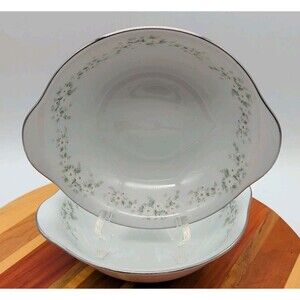 Vtg Noritake Annabelle Lugged Cereal Bowls Set Of 2 Daisy Flowers